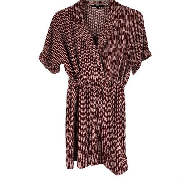 VERO MODA VMARIEL 2/4 Short Wrap Dress Mahogany Women's XS - Picture 2 of 10